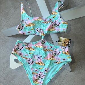 Tropical Print Bikini Set